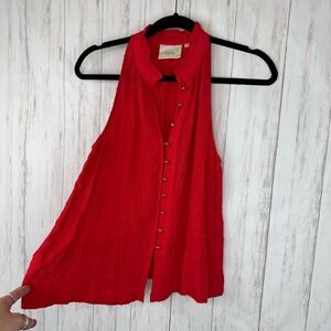Anthropologie Maeve Swiss dot tank XSP